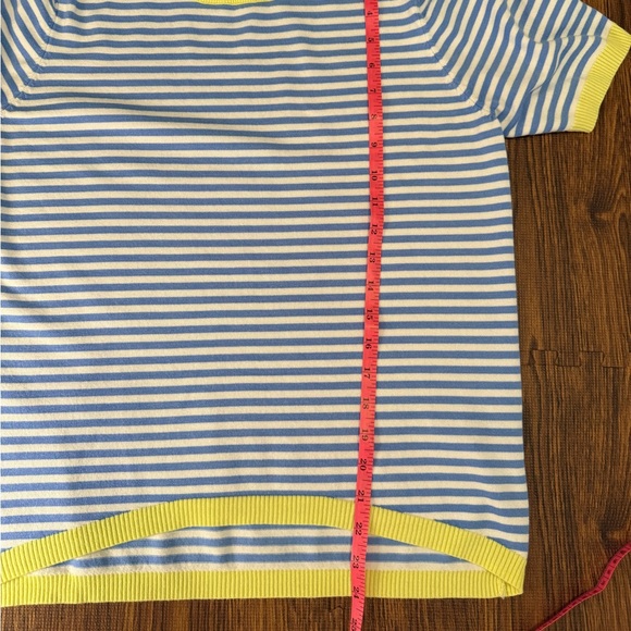 Blue and White Striped Sweater with Yellow Accents | M - Picture 6 of 11